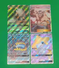 Pokemon NM Alternate Full Art GX's Lot Of 4 Jirachi, Guzzlord, Shiftry, Crasher - Image 1