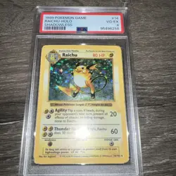 PSA 4 - Pokemon RAICHU - Shadowless Base Set Holographic Holo Rare - 14/102 - Image 1