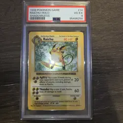 PSA 4 - Pokemon RAICHU - Shadowless Base Set Holographic Holo Rare - 14/102 - Image 2