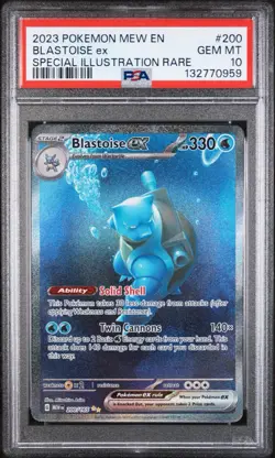 2023 POKEMON MEW EN-151 SPECIAL ILLUSTRATION RARE #200 BLASTOISE EX PSA 10 - Image 1