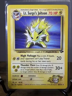 Pokemon TCG Lt. Surge's Jolteon Gym Challenge 28 Unlimited Rare - Image 1