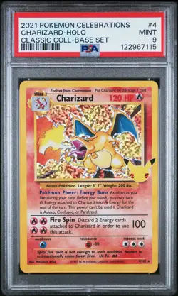 2021 POKEMON CELEBRATIONS CLASSIC COLL #4 CHARIZARD-HOLO PSA 9 - Image 1