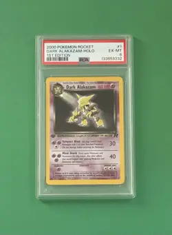 2000 Pokemon Dark Alakazam 1st Edition Holo Team Rocket 1/82 PSA 6 - Image 1
