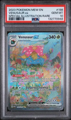 2023 POKEMON MEW EN-151 SPECIAL ILLUSTRATION RARE #198 VENUSAUR EX PSA 10 - Image 1
