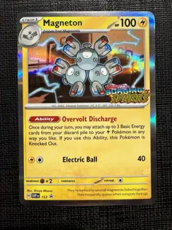 Pokemon TCG Magneton 153 (prerelease) SVP Surging Sparks Stamped Promo NM - Image 1