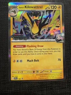 Pokemon Iono’s Kilowattrel 182 (prerelease) SVP Journey Together Stamped Promo - Image 1