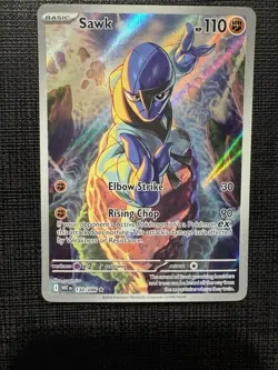 Pokemon TCG Sawk 130/086 Scarlet & Violet White Flare Illustration Rare Holo NM - Image 1