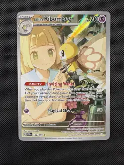Pokemon TCG Lillie’s Ribombee 164/159 SV09 Journey Together Illustration Rare NM - Image 1