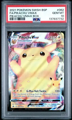 PSA 10 - 2021 Pikachu VMAX Pokemon Sword & Shield Celebrations Promo #062 - Image 1