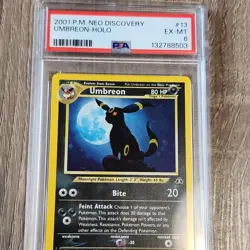 Pokemon Umbreon Neo Discovery Holo Rare 13/75 PSA 6 Unlimited English - Image 1