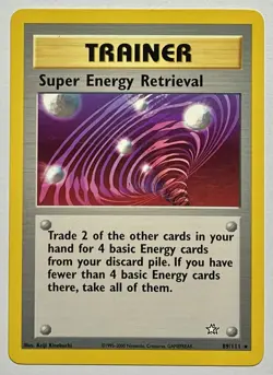 Super Energy Retrieval 89/111 (LP) Unlimited Rare Neo Genesis 2002 WOTC Pokemon - Image 1