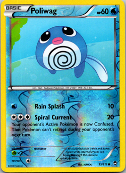 Poliwag 15/111 XY Furious Fists Reverse Holo Common Pokemon Card Near Mint TCG - Image 1