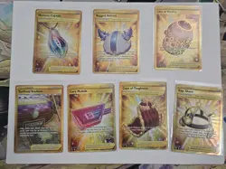 Lot 7x Gold Secret Rare Pokemon Cards - Image 1