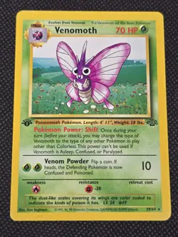 Venomoth - 29/64 - Pokemon Jungle 1st Edition Rare Card WOTC LP/NM - Image 1
