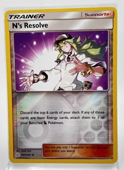 N's Resolve 200/236 Reverse Holo Cosmic Eclipse Pokemon Card 2019 LP - Image 1