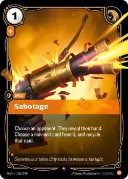 Riftbound Origins League of Legends Sabotage OGN 156/298 Trading Card - Image 1