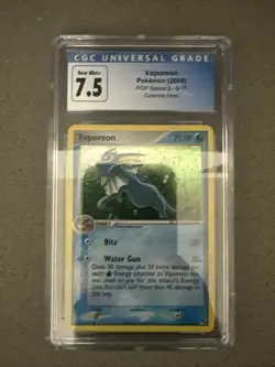 CGC 9 MINT Vaporeon 2006 POP Series 3 6/17 Holo Pokemon Card - Image 2