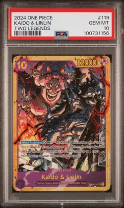 One Piece Card Kaido & Linlin SEC OP08-119 Two Legends PSA 10 - Image 1