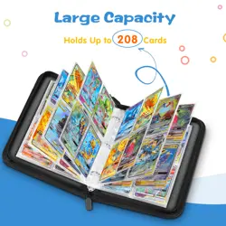 208 Pockets Trading Card Binder Album Collectible Card Holder Case with Zipper - Image 2