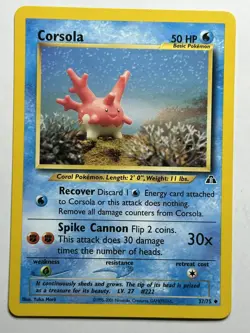 Corsola Neo Discovery 37/75Yuka Morii LP-LP Pokemon Card - Image 1
