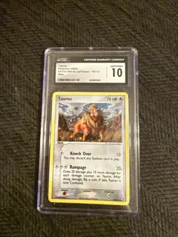 CGC 10 Tauros Holo 16/112 EX Fire Red & Leaf Green 2004 Pokemon Card - Image 1