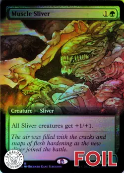 MTG Muscle Sliver (Extended Art) (653) | LP Foil | Secret Lair Drop {SLD} - Image 1