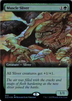MTG Muscle Sliver (Extended Art) (653) | LP Foil | Secret Lair Drop {SLD} - Image 2