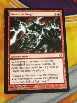 D1133 MAGIC GATHERING COMMANDER 2013 WARSTORM SURGE #129 HP-DMG R MTG - Image 1