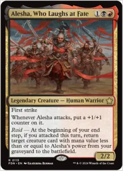 Alesha, Who Laughs at Fate (Foil, #115, NM) Foundations (FDN), MTG - Image 1