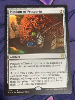 C1960 MAGIC GATHERING MTG PENDANT OF PROSPERITY #256 COMMANDER 2021 RARE NM - Image 1