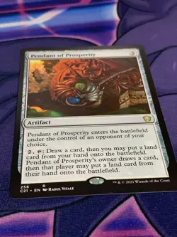 C1960 MAGIC GATHERING MTG PENDANT OF PROSPERITY #256 COMMANDER 2021 RARE NM - Image 2