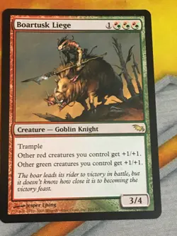 D1144 MAGIC GATHERING SHADOWMOOR BOARTUSK LIEGE #202 LP R MTG - Image 1