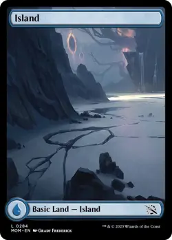 Island 0284 - FULL ART LAND REGULAR - NM - March of the Machine MTG - Image 1