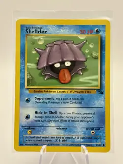Shellder 54/62 Fossil Unlimited Common WOTC Pokemon Card - Image 1