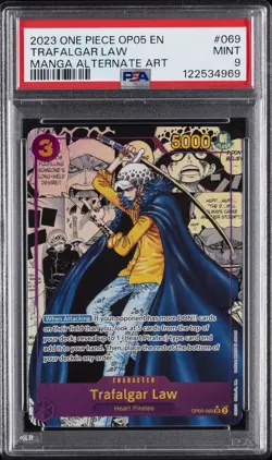 2023 ONE PIECE OP05-AWAKENING OF THE NEW ERA #069 TRAFALGAR LAW PSA 9 - Image 1