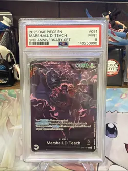 2025 ONE PIECE OP09 081 MARSHALL D TEACH ENGLISH 2ND ANNIVERSARY SET PSA 9 - Image 1