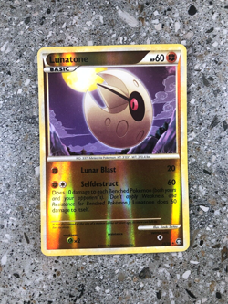 Pokemon TCG Cards Lunatone 25/102 HGSS Triumphant Reverse Holo Rare - Image 1
