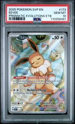 PSA 10 GEM MINT Eevee 173 Prismatic Evolutions ETB Promo Card - Image 1