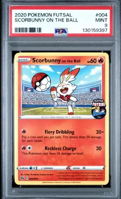 Pokemon Card PSA 9 Scorbunny on the Ball 004/005 FA Soccer Futsal Promo 2020 - Image 3