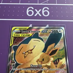 Pokemon Eevee & Snorlax GX SM169 SM Promo TAG TEAM Holo Basic 270HP Card - Image 4