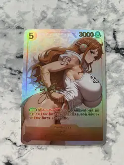 One Piece Nami Waifu Gold Signature Card Holo Waifu Alternate Art Goddess Cute - Image 1