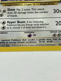 Dragonair Pokemon Card Base Set 18/102 w/protective Case - Image 3