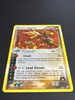 Pokemon TCG Team Magma's Aggron Holo Rare 7/95 Team Magma vs Team Aqua W/ Swirl - Image 2