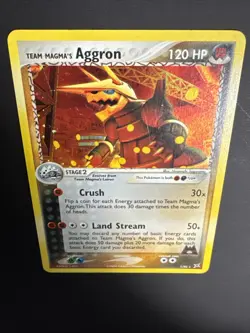 Pokemon TCG Team Magma's Aggron Holo Rare 7/95 Team Magma vs Team Aqua W/ Swirl - Image 3