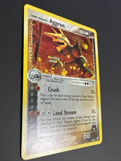 Pokemon TCG Team Magma's Aggron Holo Rare 7/95 Team Magma vs Team Aqua W/ Swirl - Image 5