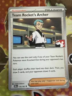 Team Rocket's Archer 170/182 Pokemon Play! Prize Pack Play Stamp Series 8 - Image 1