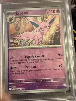 2025 Pokemon Prismatic Evolutions Espeon Reverse Holo #33 PSA 10 - Image 1