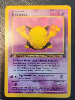 1st Edition Drowzee - Vintage WOTC 54/82 Team Rocket Pokemon Mint very sharp - Image 1
