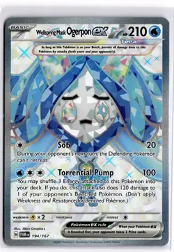 Pokemon TCG Wellspring Mask Ogerpon ex (Full Art) 194/167 Twilight Masquerade - Image 1