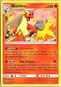 Blaziken Holo Rare Dragon Majesty 6/70 LP Pokemon - Image 1